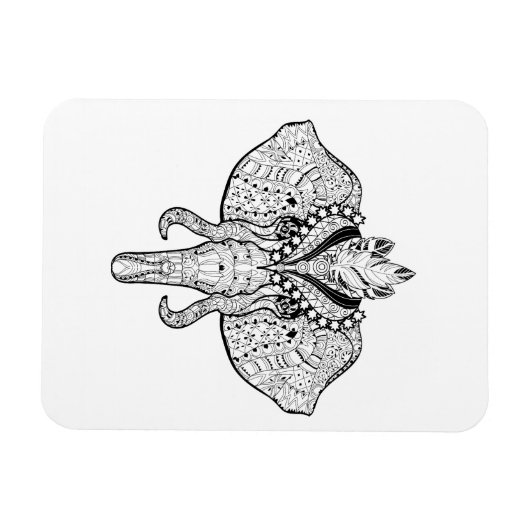 Circus Elephant Doodle Magneet (Horizontaal)