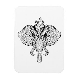 Circus Elephant Doodle Magneet