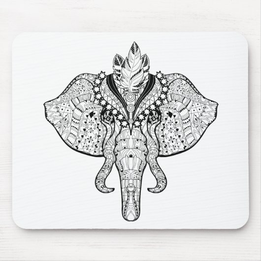 Circus Elephant Doodle Muismat (Voorkant)