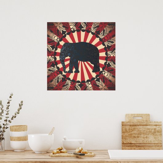  Circus Elephant Free Mandarin Poster (Keuken)