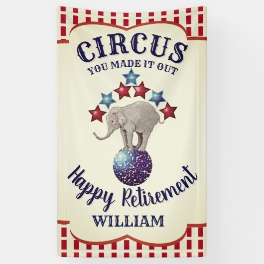  Circus Elephant Funny Retirement Spandoek (Verticaal)