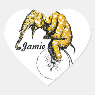 Circus Elephant Gifts Hart Sticker
