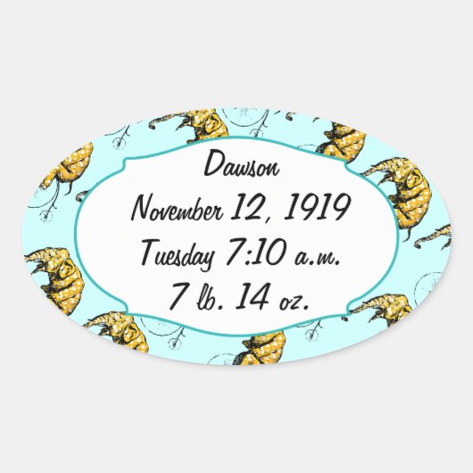 Circus Elephant Gifts Ovale Sticker (Voorkant)