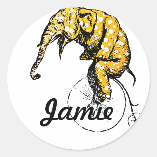 Circus Elephant Gifts Ronde Sticker (Voorkant)