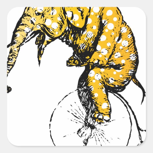 Circus Elephant Gifts Vierkante Sticker (Voorkant)