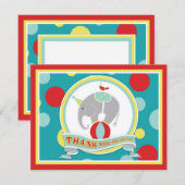 Circus Elephant Hartelijk dank Bedankkaart (Voorkant / Achterkant)