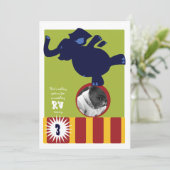 Circus Elephant Invite Kaart (Staand voorkant)