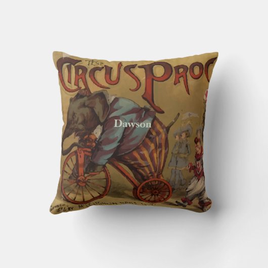 Circus Elephant,  Jongens kamer Kussen (Achterkant)