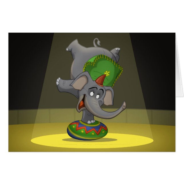 Circus Elephant-kaarten (Voorkant Horizontaal)