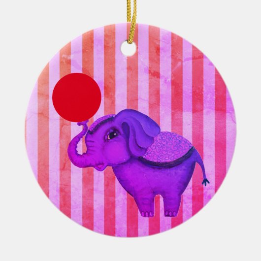 Circus Elephant Keramisch Ornament (Voorkant)