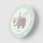 Circus Elephant Kinder Nursery Wall Clock Ronde Klok (Hoek)