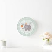 Circus Elephant Kinder Nursery Wall Clock Ronde Klok (Huis)