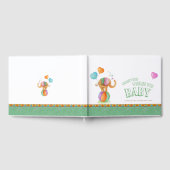 Circus elephant waterverf baby shower groen gastenboek (Volledig)