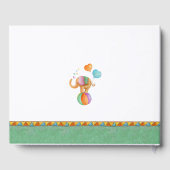 Circus elephant waterverf baby shower groen gastenboek (Achterkant)