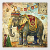 Circus Elephant Window Cling Raamsticker (Vel)