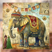 Circus Elephant Window Cling Raamsticker (Vel 2)