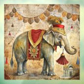 Circus Elephant Window Cling Raamsticker (Vel 3)