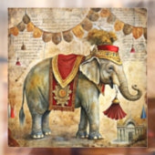 Circus Elephant Window Cling Raamsticker (Vel 2)