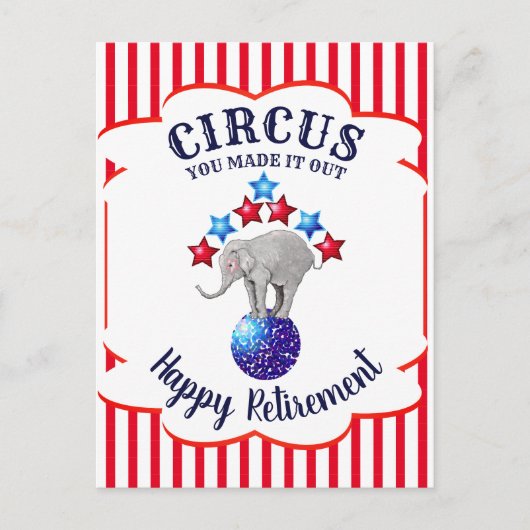 Circus Elephants Funny Retirement Briefkaart (Voorkant)