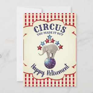  Circus Elephants Funny Retirement Kaart