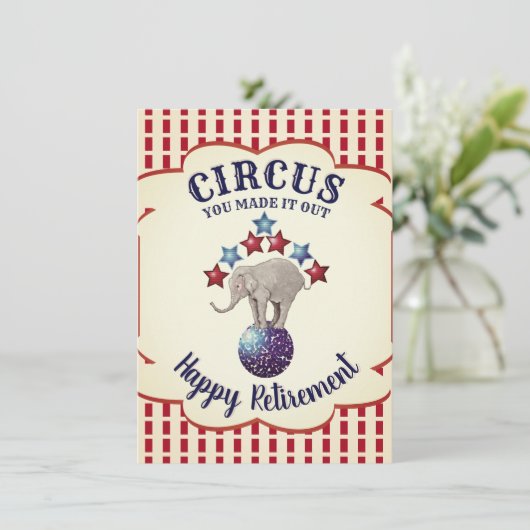  Circus Elephants Funny Retirement Kaart (Staand voorkant)