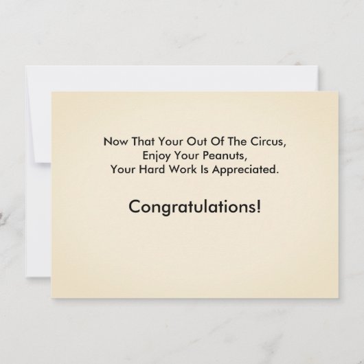  Circus Elephants Funny Retirement Kaart (Achterkant)