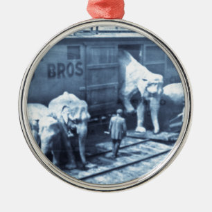  Circus Elephants Ringling Railroad Car Metalen Ornament