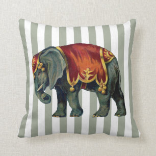 Circus elphant Uw Stripe Kleur Kussen