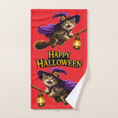 Circus en kitten speelse Halloween drie-delige set Bad Handdoek (Handdoek)