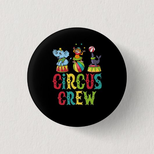 Circus Event Personeel Ontwerp Circus Crew Clown C Ronde Button 3,2 Cm (Voorkant)