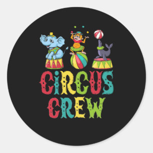 Circus Event Personeel Ontwerp Circus Crew Clown C Ronde Sticker
