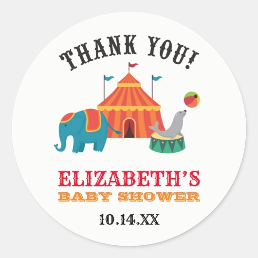 Circus Favor Stickers (Voorkant)