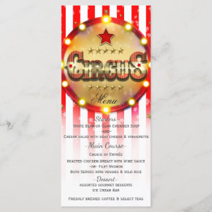 Circus Feest Evenement Rood Wit Goud Gestreept Men Menu