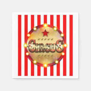 Circus Feest Event Rode Wit Goud Gestreepte Chic Servetten