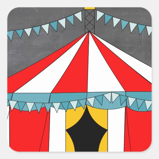 Circus Feest Geschenken Vierkante Sticker (Voorkant)
