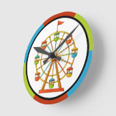 Circus Ferris wheel Wall Clock Ronde Klok (Hoek)