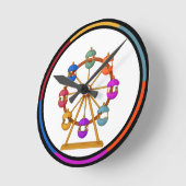 Circus Ferris wheel Wall Clock Ronde Klok (Hoek)
