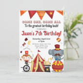 Circus Festival Carnaval Dieren Verjaardag Kaart (Staand voorkant)