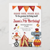 Circus Festival Carnaval Dieren Verjaardag Kaart (Voorkant / Achterkant)