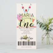 Circus First Birthday Ticket Party Folie Star Invi Kaart (Staand voorkant)