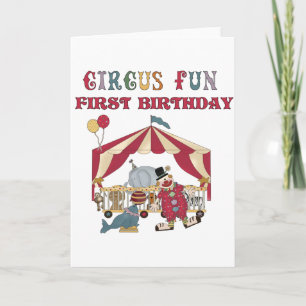 Circus First Birthday Tshirts en Gifts Kaart