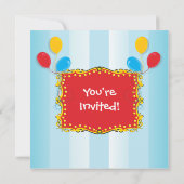 Circus Flying Trapeze Birthday Party Invitation Kaart (Achterkant)