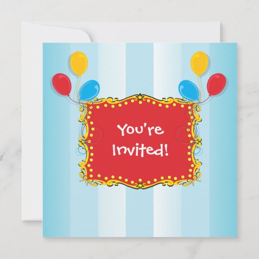 Circus Flying Trapeze Birthday Party Invitation Kaart (Achterkant)