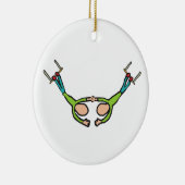 Circus Flying Trapeze Keramisch Ornament (Rechts)