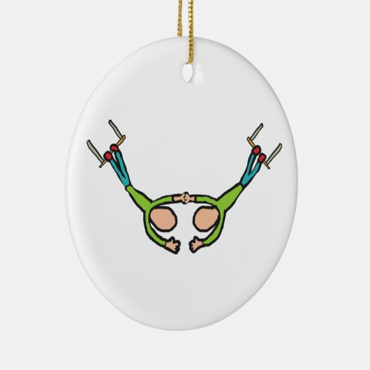 Circus Flying Trapeze Keramisch Ornament (Rechts)