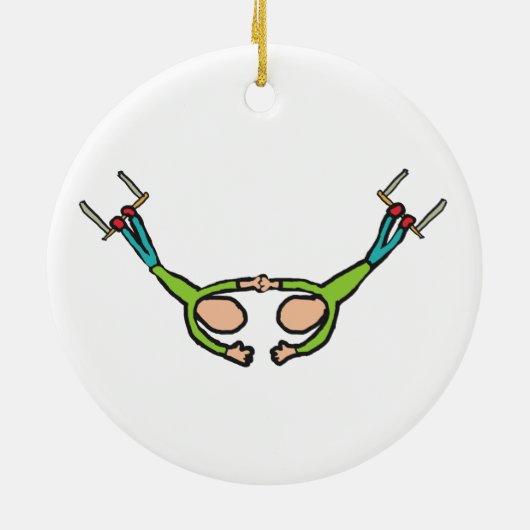 Circus Flying Trapeze Keramisch Ornament (Achterkant)