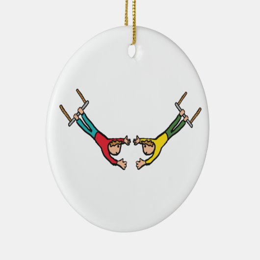 Circus Flying Trapeze Keramisch Ornament (Rechts)