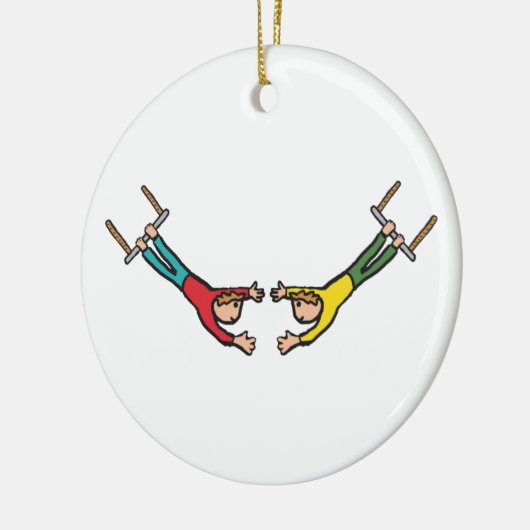Circus Flying Trapeze Keramisch Ornament (Links)