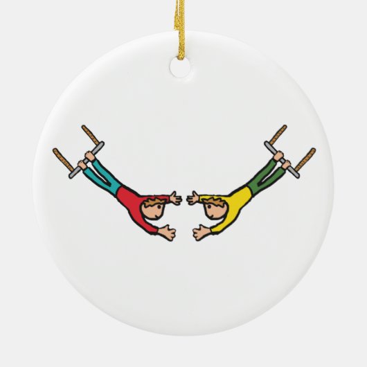 Circus Flying Trapeze Keramisch Ornament (Achterkant)