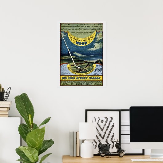  circus Forepaugh en Sells moon trip Poster (Thuiskantoor)